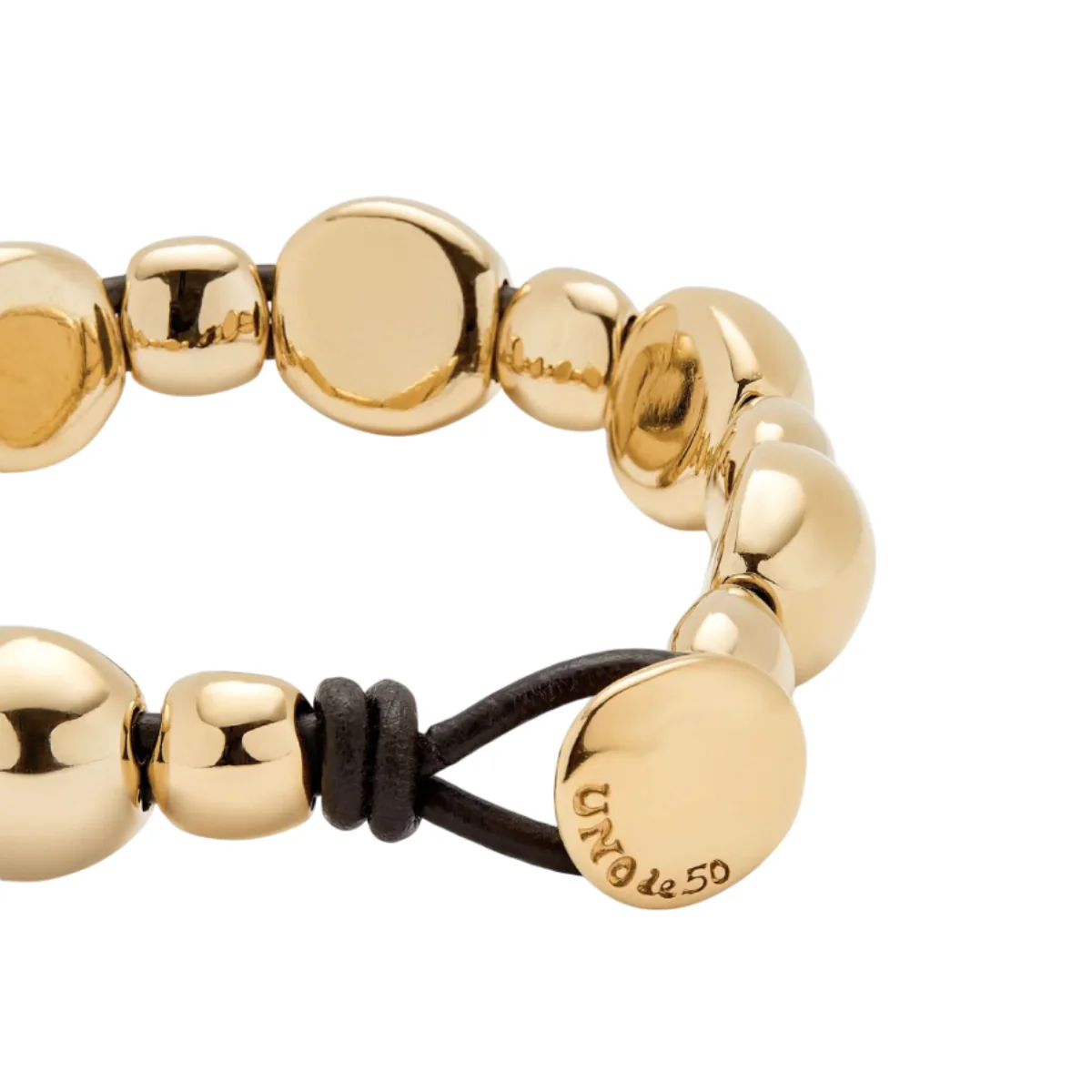 UNOde50 Ser Intrepida Unisex 6.1" Bead Bracelet in 18K Gold-Plating over Metal Alloy - Image 3