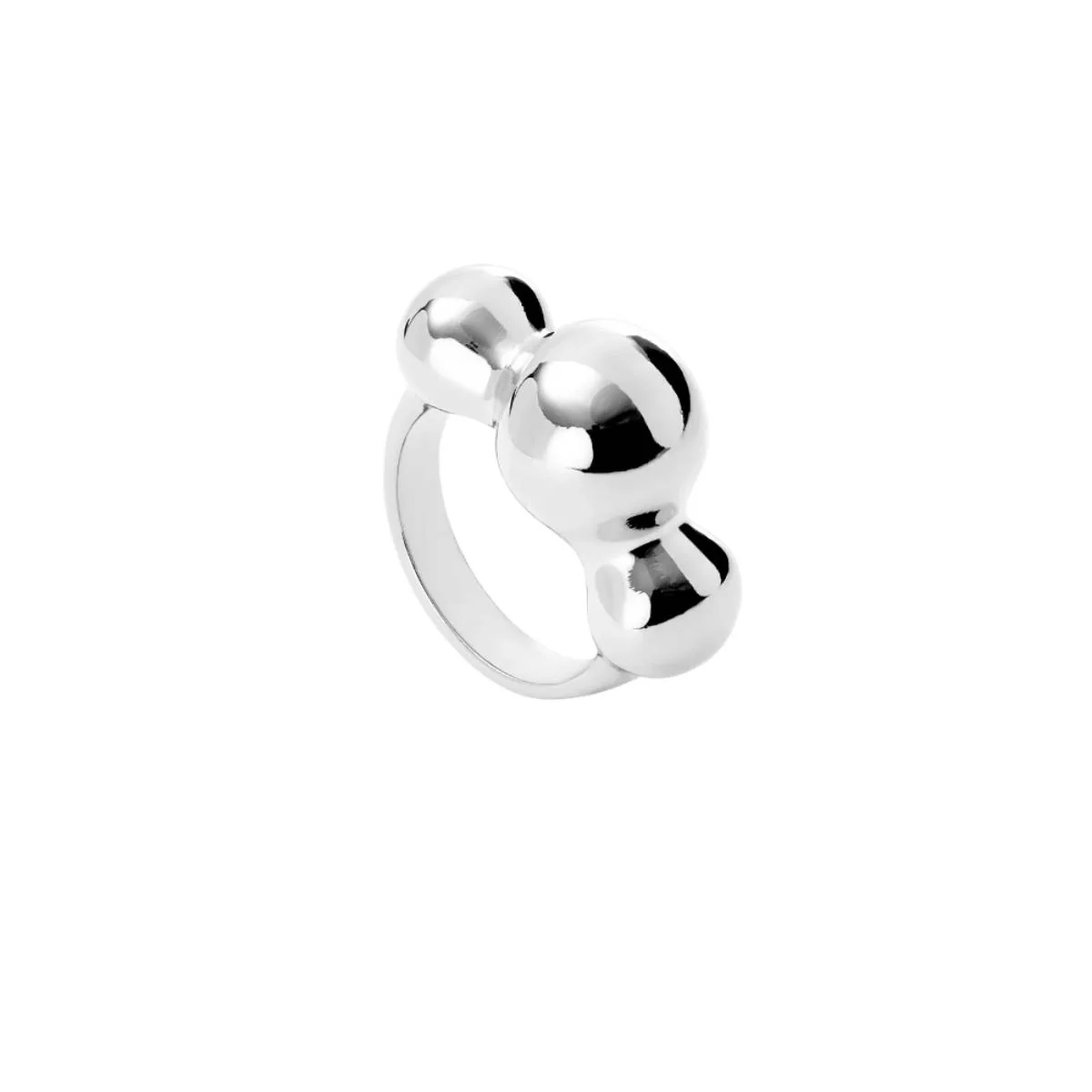 UNOde50 Ser Intrepida Unisex Three Central Beads Ring in Metal - Image 2