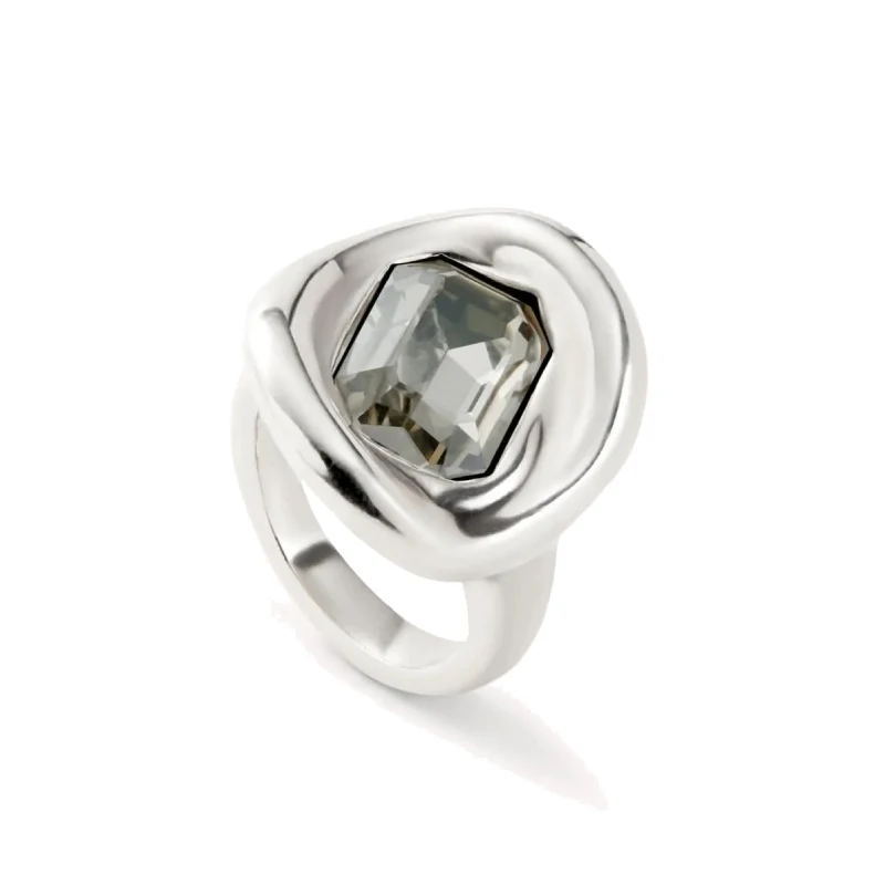 UNOde50 Ser Valiente Exc Women's Gray Crystal Ring in Sterling Silver-Plating over Metal Alloy - Image 3