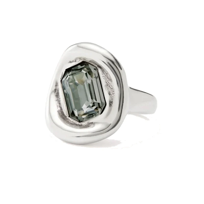 UNOde50 Ser Valiente Exc Women's Gray Crystal Ring in Sterling Silver-Plating over Metal Alloy - Image 4