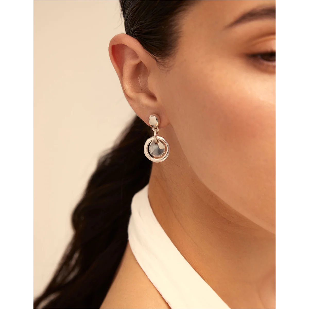 UNOde50 Women's Flake Earrings in Sterling Silver-Plating over Metal - Image 3