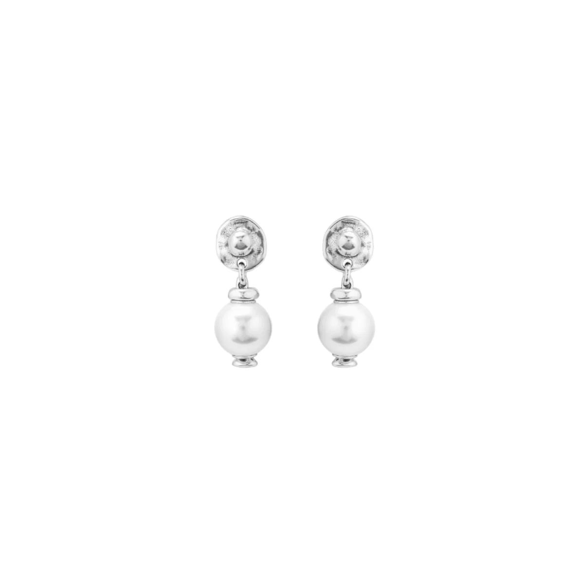 UNOde50 Women's Texcoco White Pearl Hanging Earrings in Sterling Silver-Plating over Metal