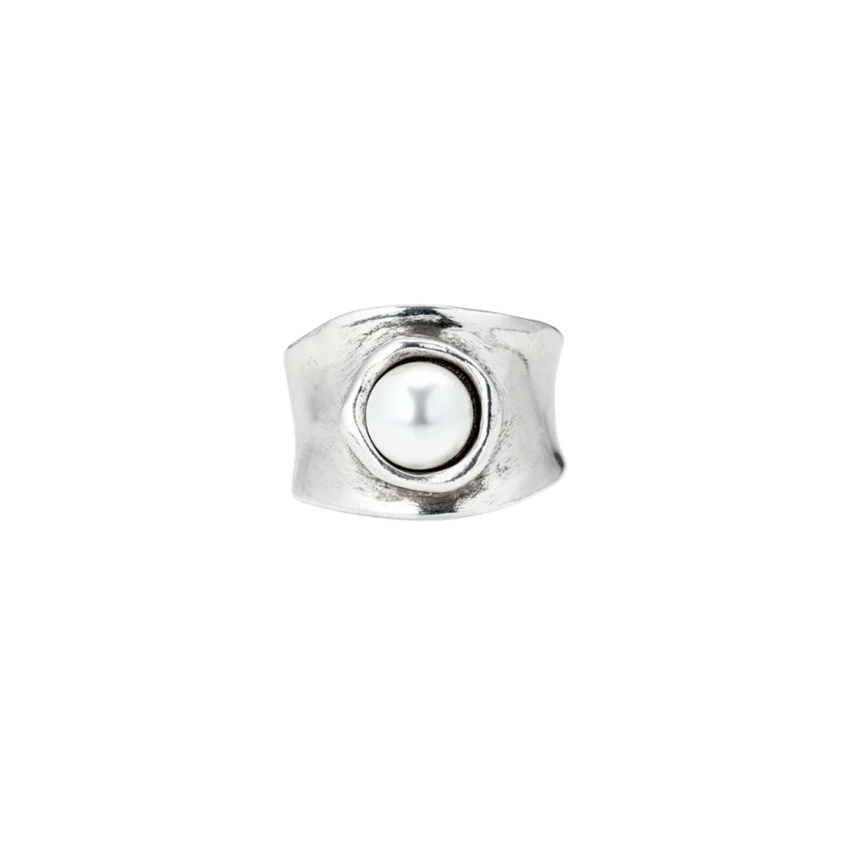 UNOde50 Women's White Crystal Pearl Ring in Sterling Silver-Plating over Metal - Image 4