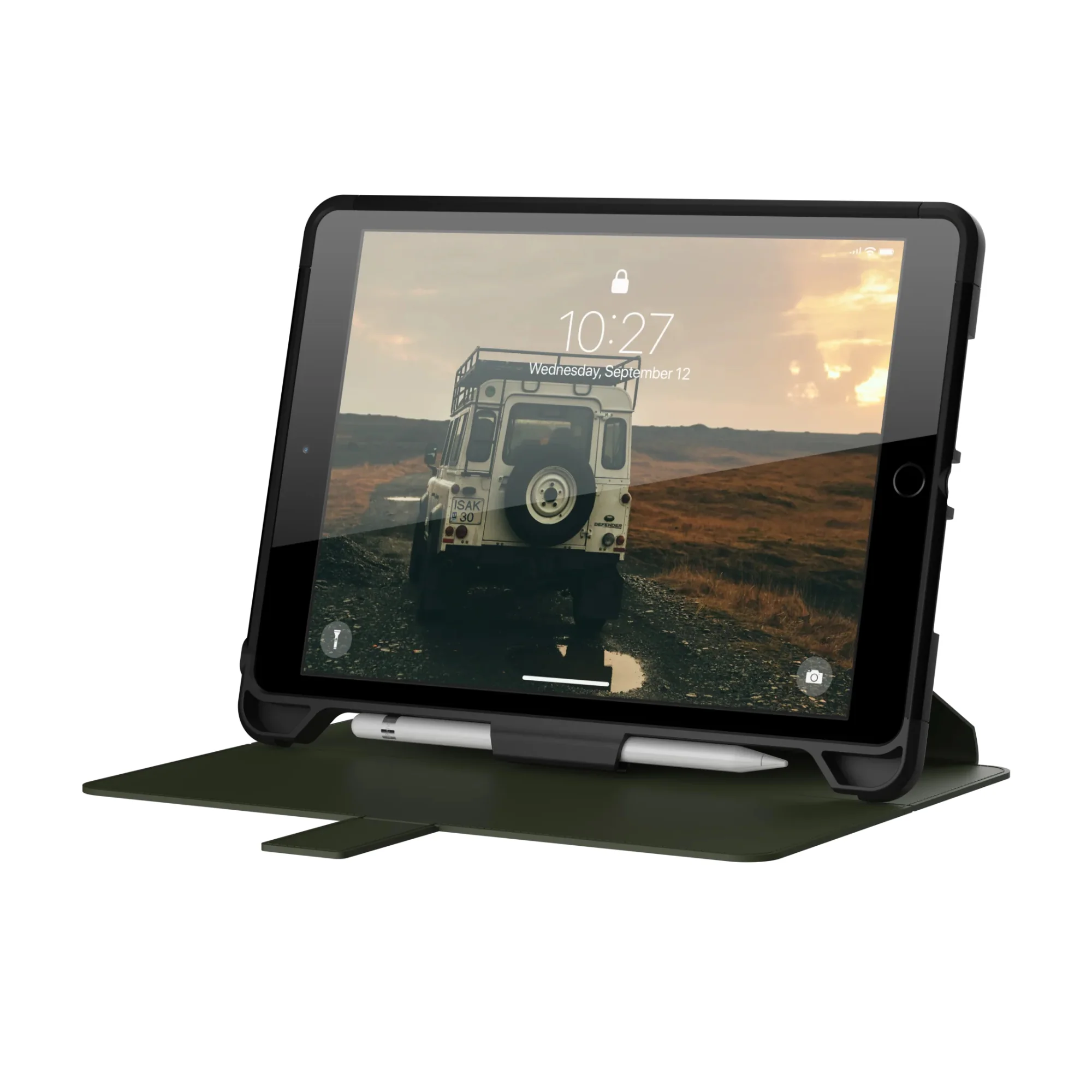 Urban Armor Gear Scout Series iPad 10.2" Folio Case (8th Generation), Black/Olive - Image 7
