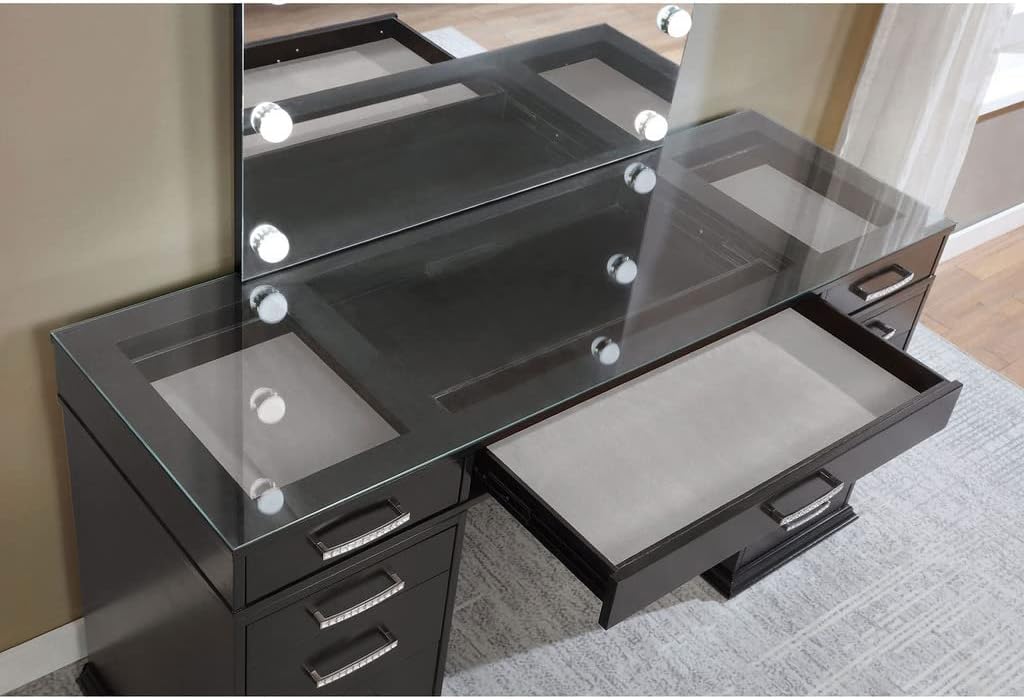 Valentina Vanity Set by Furniture of America - Dark Gray - Image 2