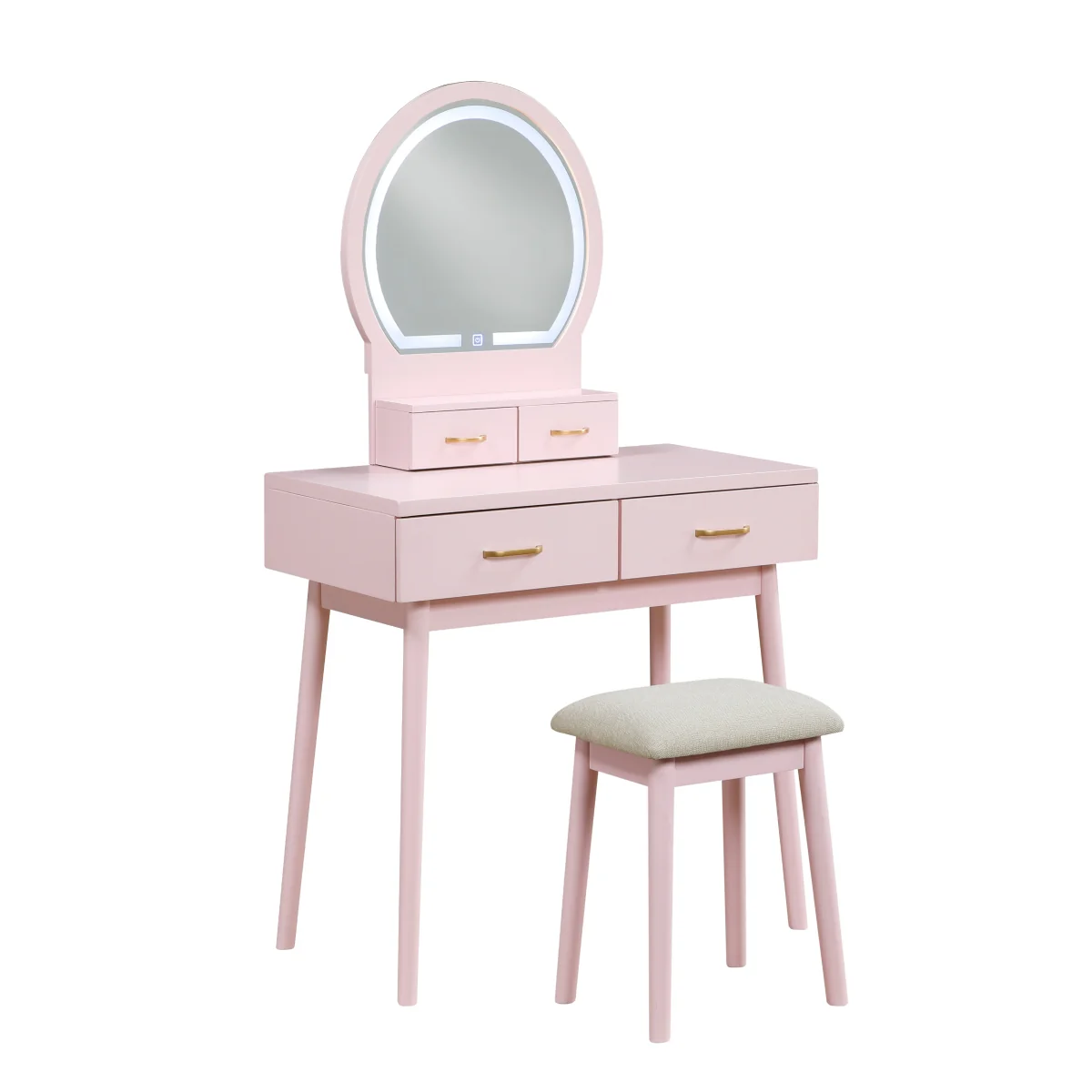 Vanity Aura with Mirror and Stool by Homelegance - Image 4