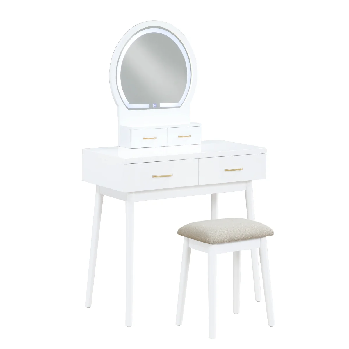 Vanity Aura with Mirror and Stool by Homelegance - Image 7