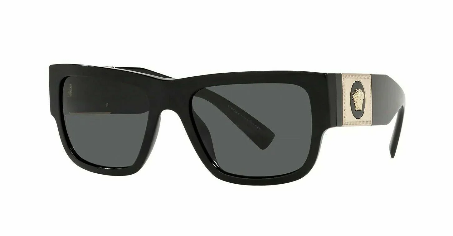 Versace Dark Grey Rectangular Men's Sunglasses - Image 2