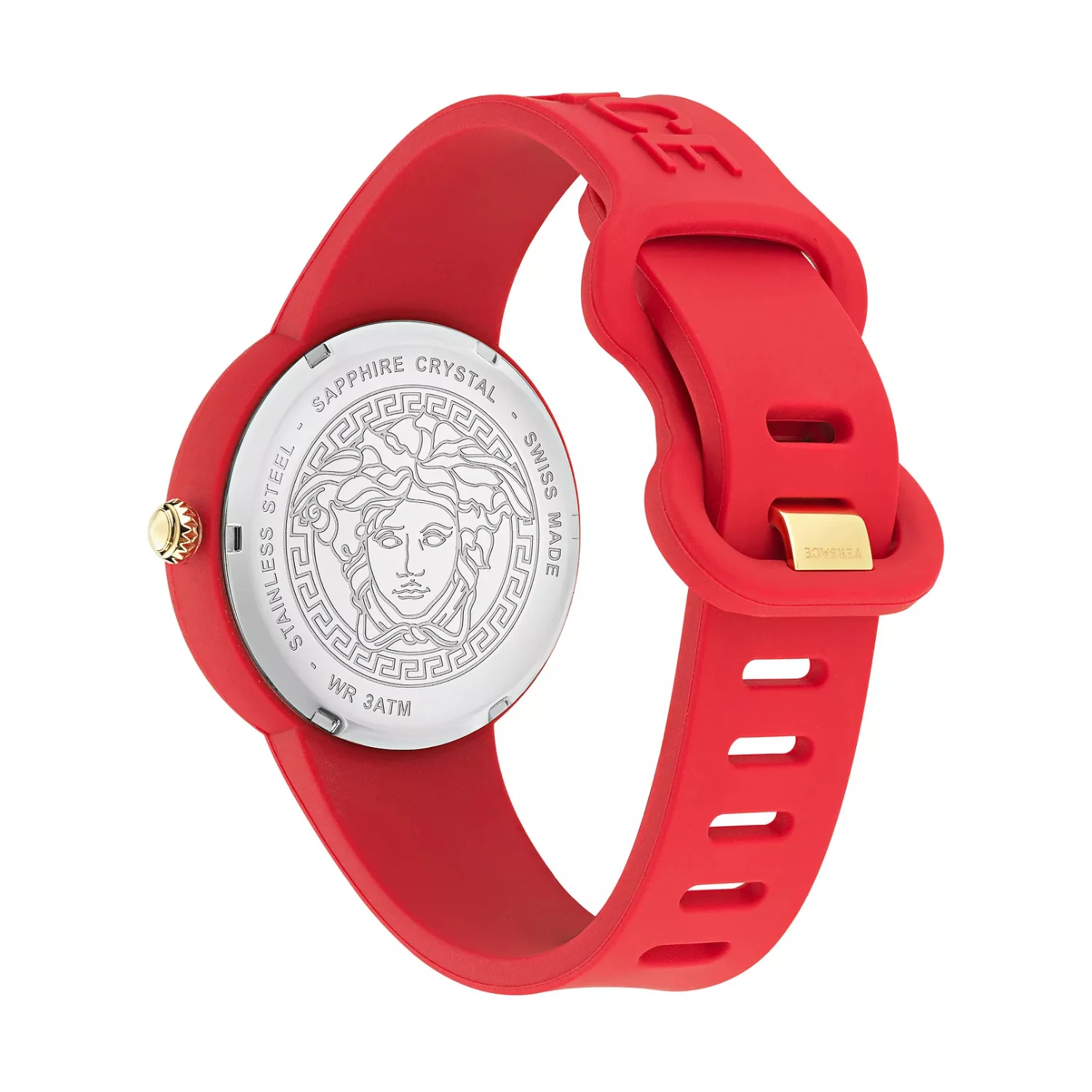 Versace Medusa Pop Unisex 39mm Swiss Strap Watch with Pouch - Red - Image 4