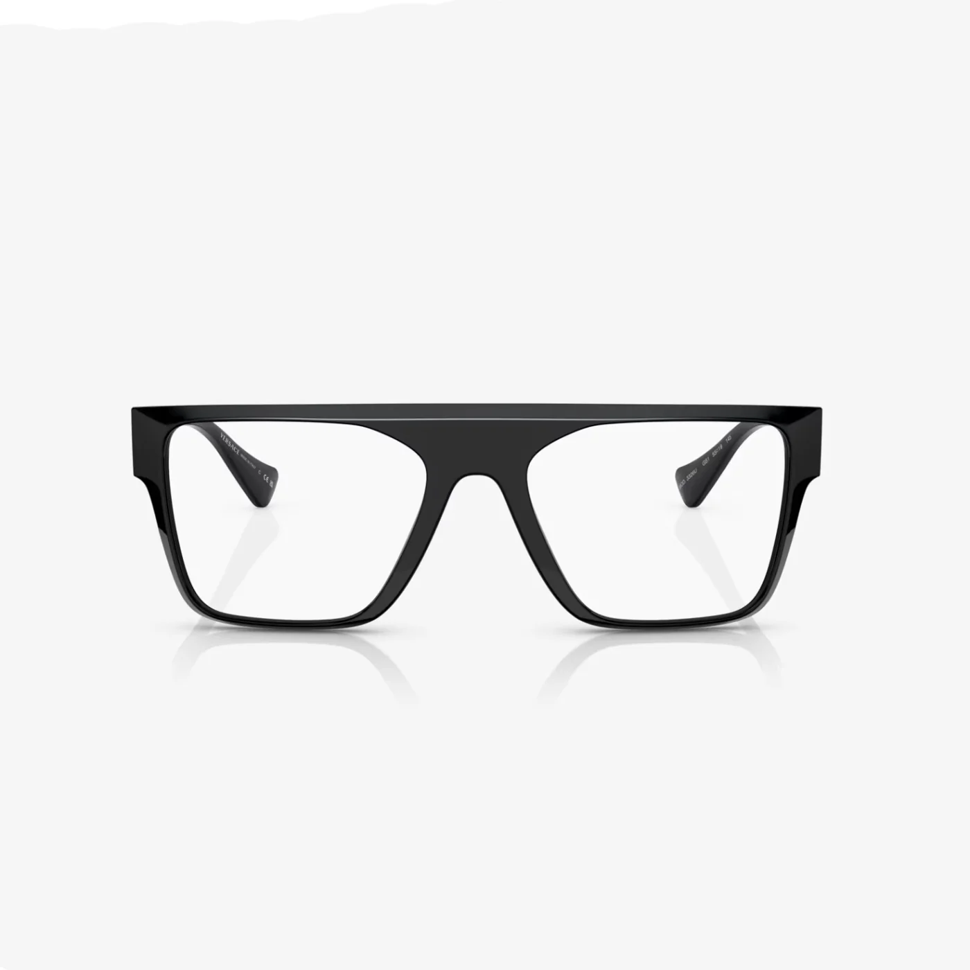 Versace Men's Rectangle Eyeglasses, Black/Gold