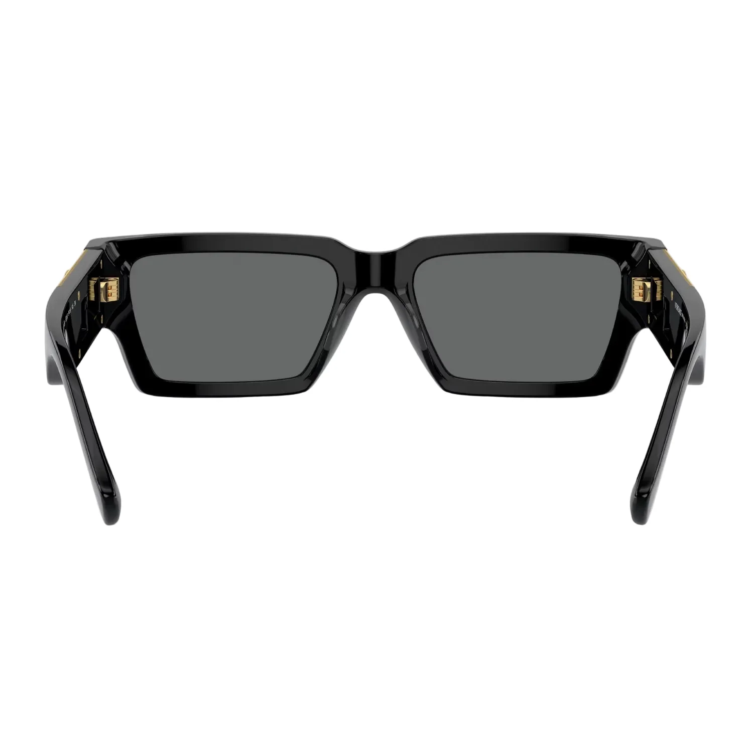 Versace Unisex VE4459 Rectangle Solid Color Sunglasses - Black/Dark Gray - Image 5