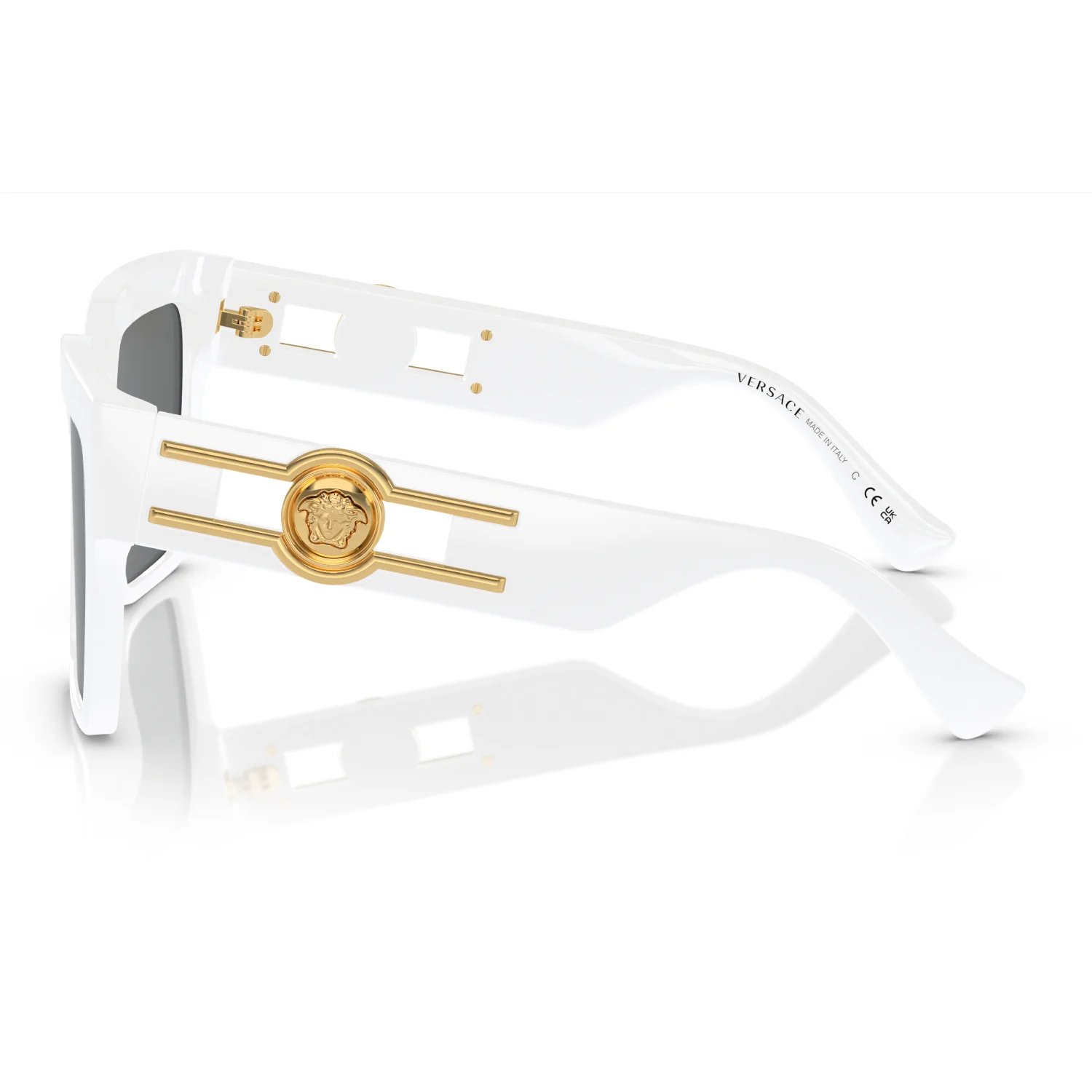 Versace Women's VE4458 Butterfly Solid Color Sunglasses	- White Gold - Image 4