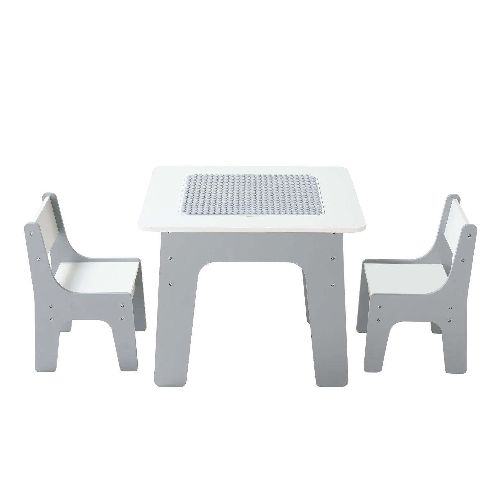 VEVOR 4 in 1 Kid Activity Table and 2 Chairs Set, Graffiti & Building Blocks Double-Sided Tabletop, Toddler Play Table with Storage for Kids 3+ Years, Large Storage Space, Gift for Boys & Girls, White - Image 9