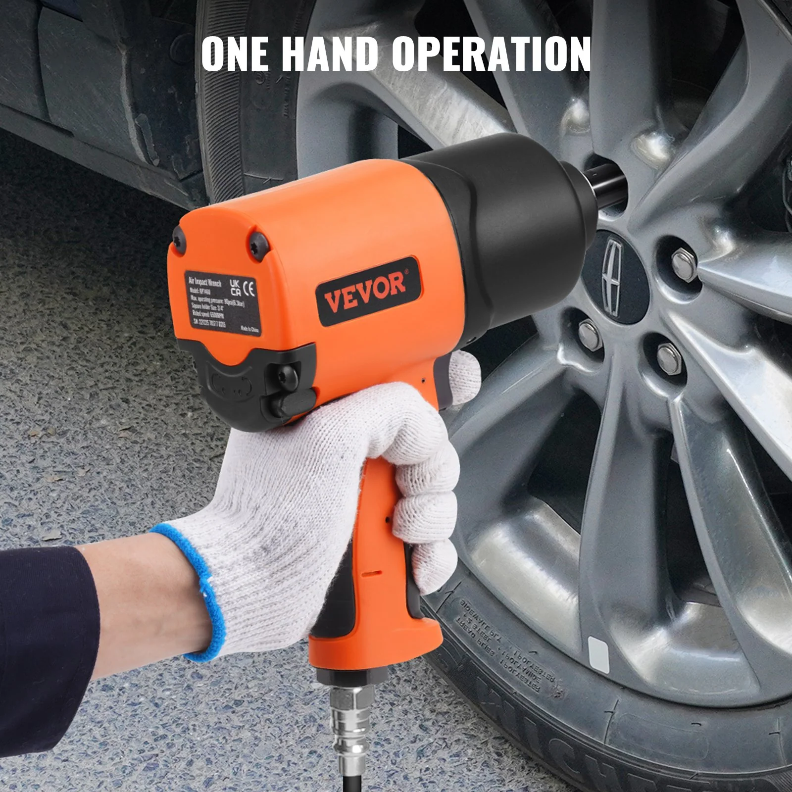 VEVOR Air Impact Wrench, 3/4-Inch Drive Air Impact Gun, Up to 1870ft-lbs Nut-busting Torque, Composite Pneumatic Impact Wrench for Auto Repairs and Maintenance Heavy Duty - Image 8