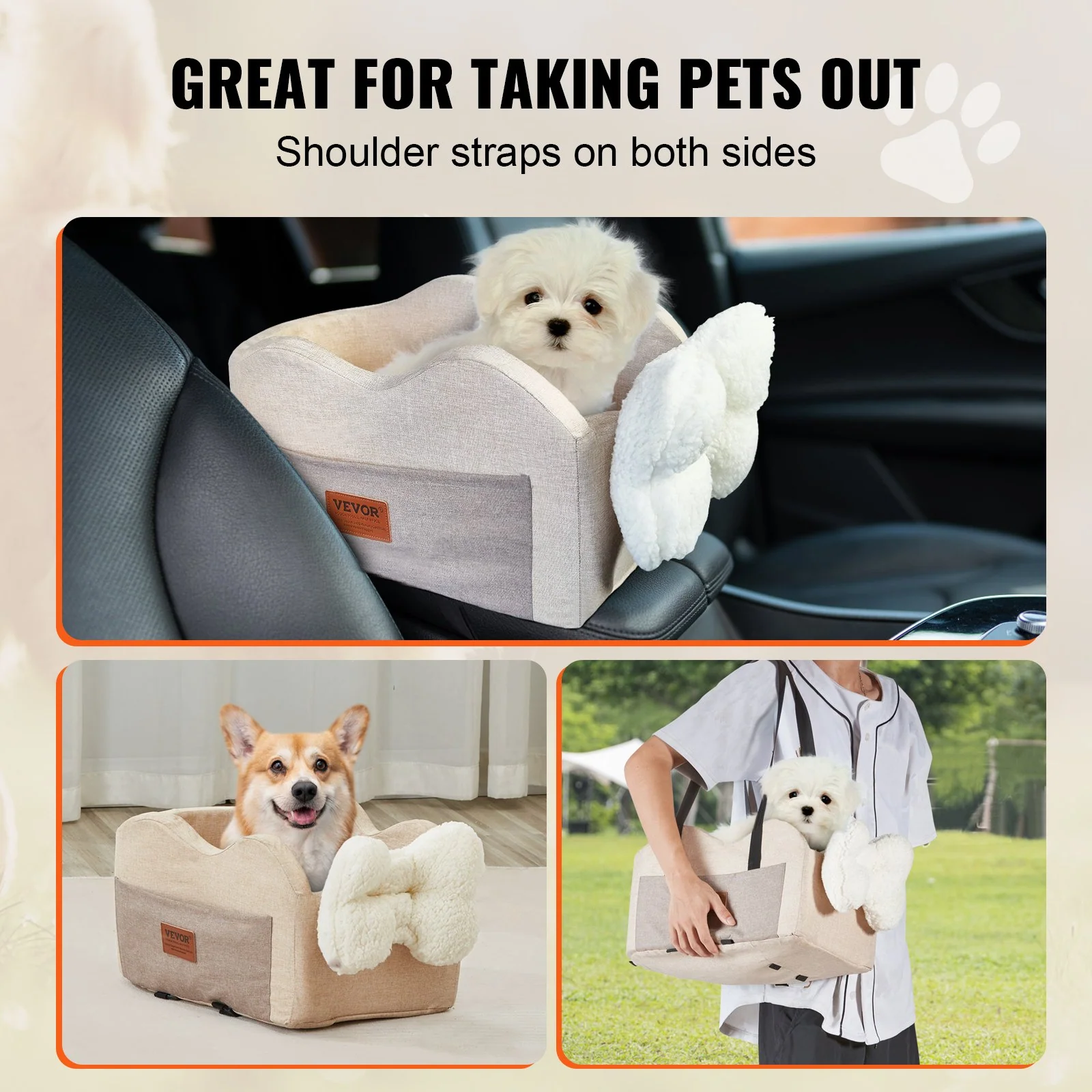 VEVOR Center Console Dog Car Seat Dog Booster Car Seat for Small Dog 8 lbs - Image 5