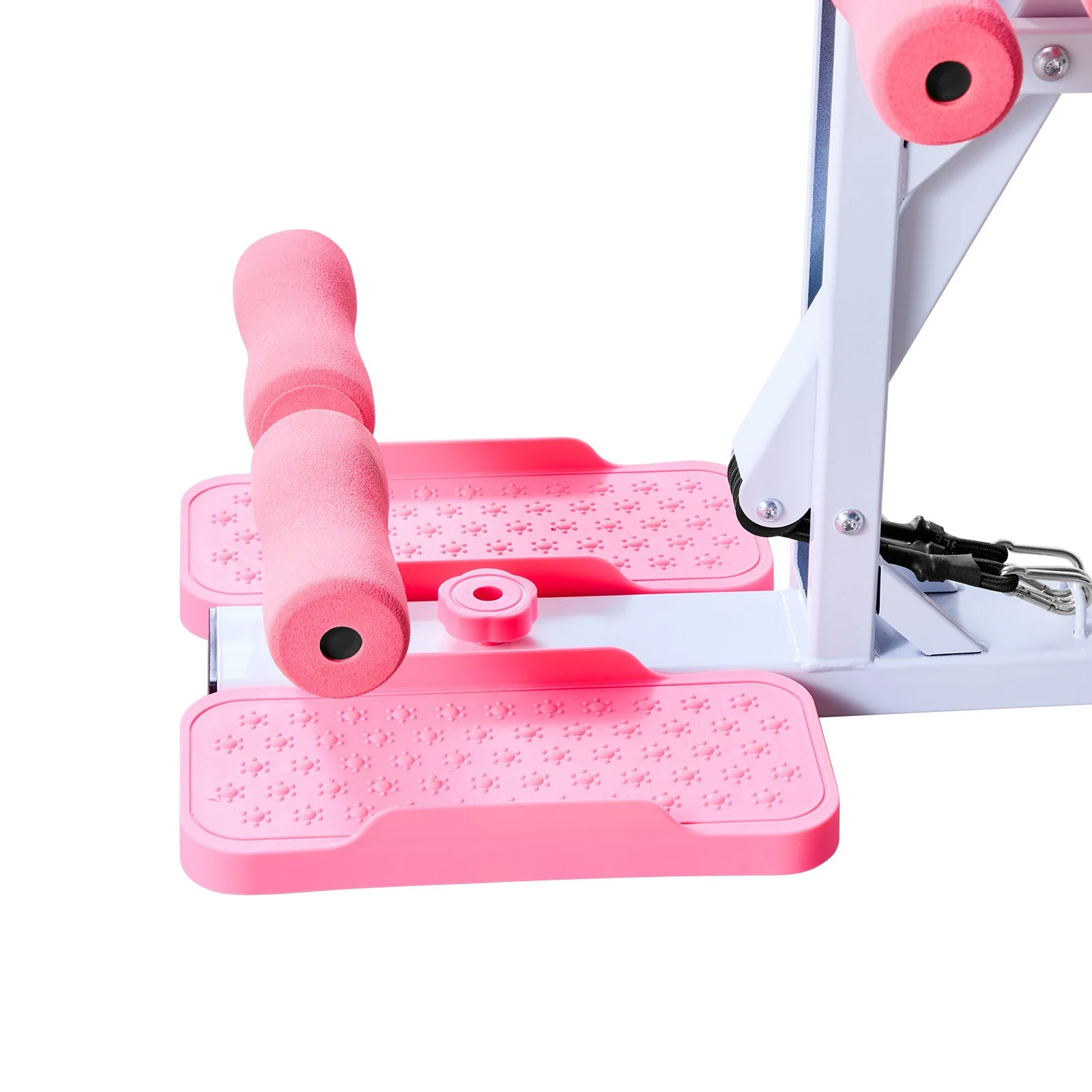 VEVOR Deep Squat Machine, Adjustable Glutes Trainer Machine with 3 High-Strength Resistance Bands, Folding Core Leg & Glutes Exercise Trainer, Push Up Workout Equipment at Home Gym, Pink + White - Image 9