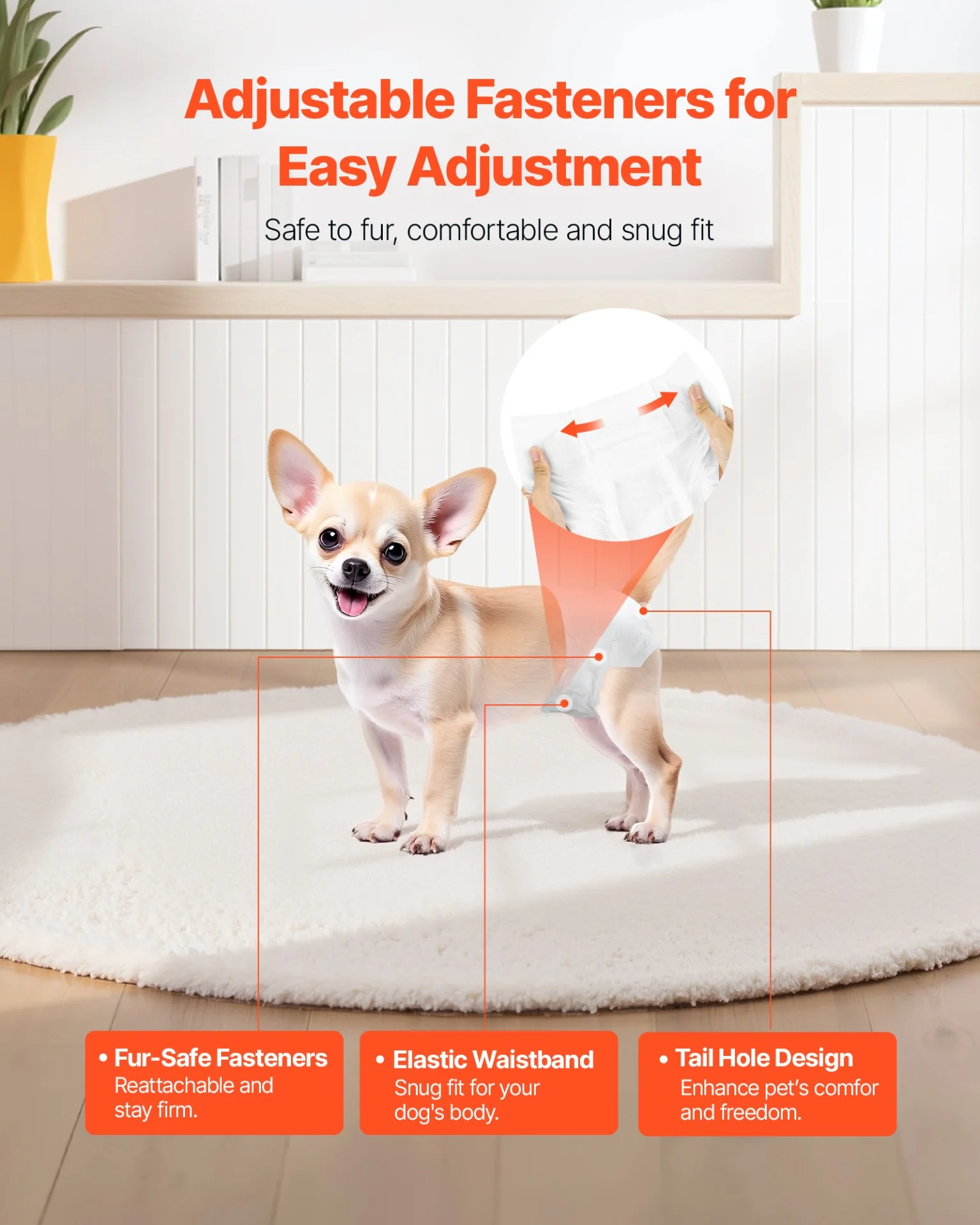 VEVOR Disposable Dog Diapers Super Absorbent Female Dog Diaper XS Size 144 Count - Image 4