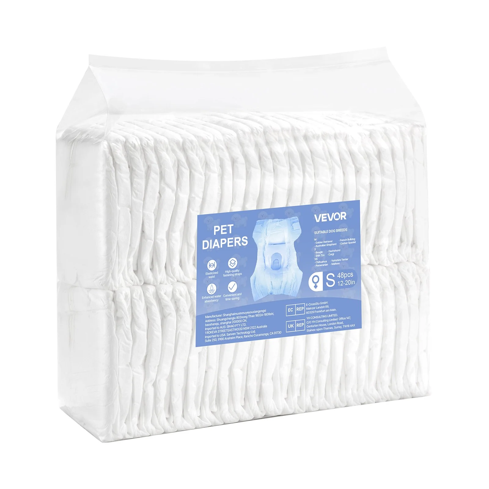 VEVOR Disposable Dog Diapers Super Absorbent Female Dog Diapers S Size 96 Count - Image 9