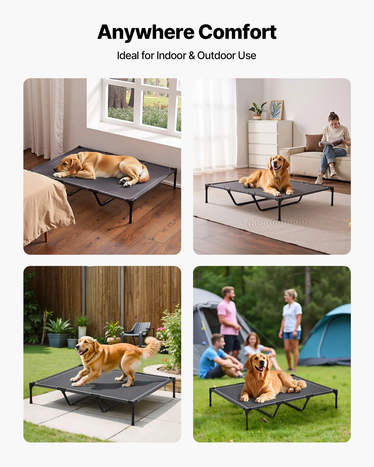 VEVOR Elevated Dog Bed for Large Dog Portable Raised Dog Cot with Metal Frame XL - Image 5
