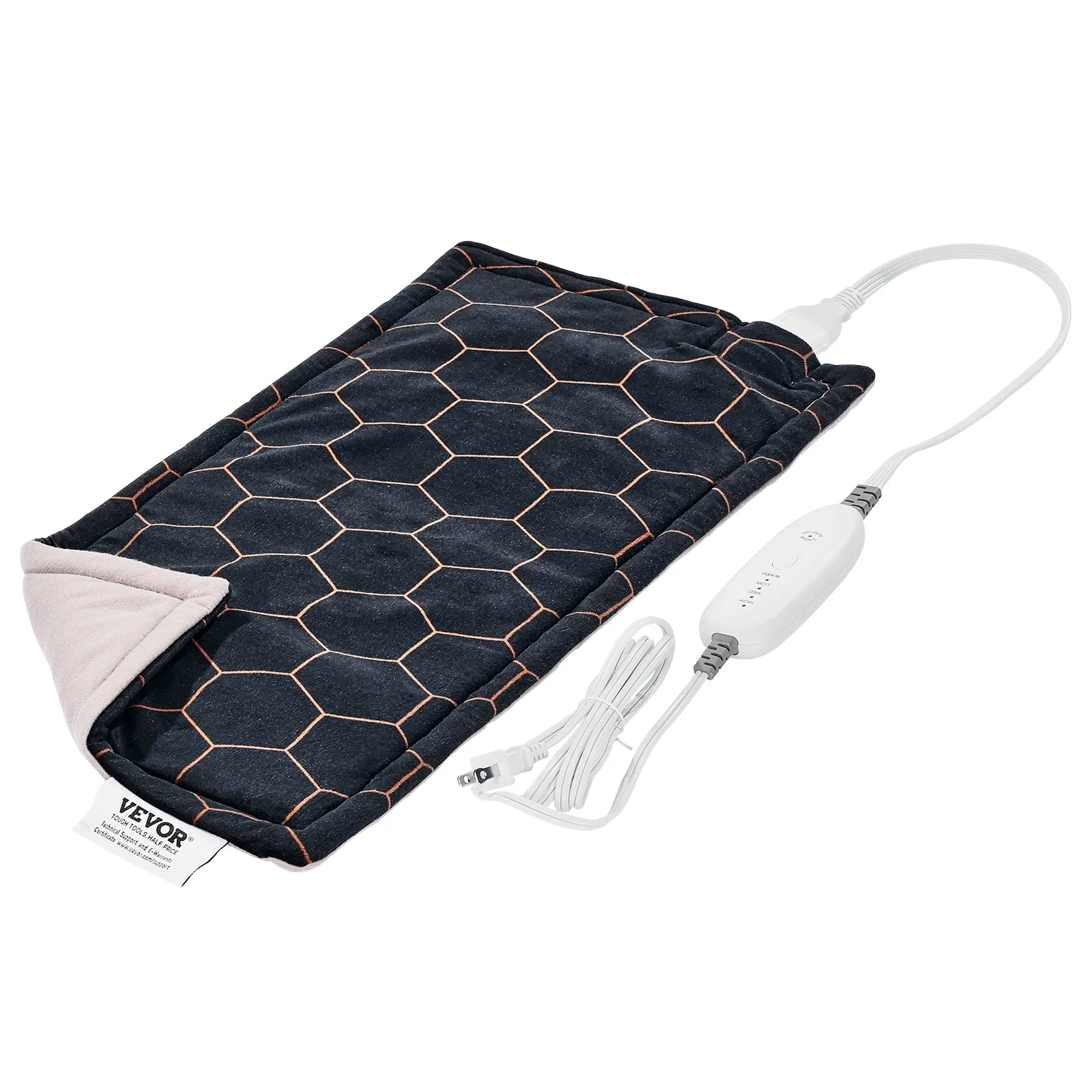 VEVOR Far Infrared Heating Pad, 12" x 24" Weighted Heating Pad with Far Infrared Therapy, 4 Temperature Settings, 2-hour Auto-off, Electric Heating Pad for Back Neck Shoulder Abdomen Pain Relief - Image 8