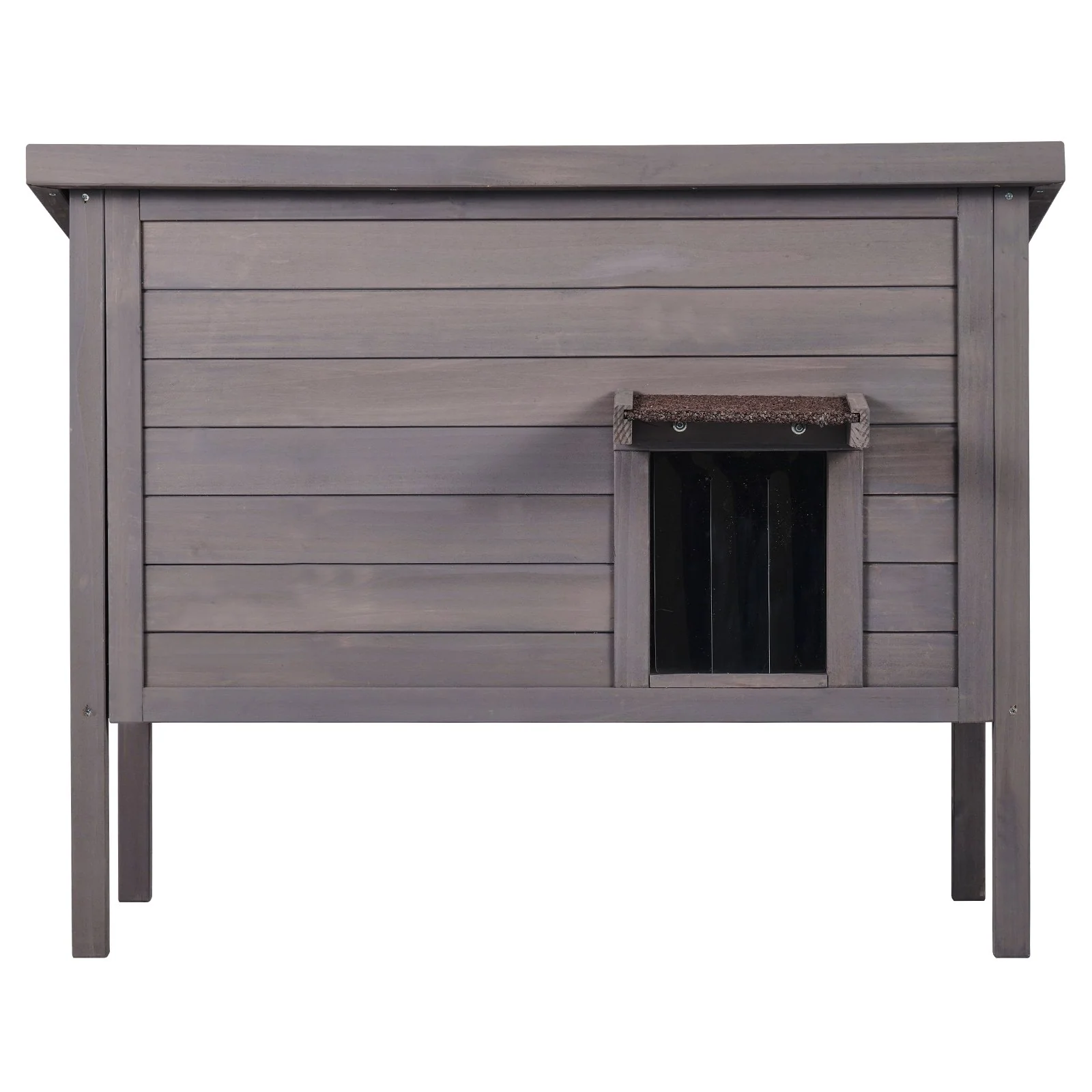 VEVOR Outdoor Cat House Wooden Feral Cat Shelter with Roof & PVC Door Flaps - Image 8