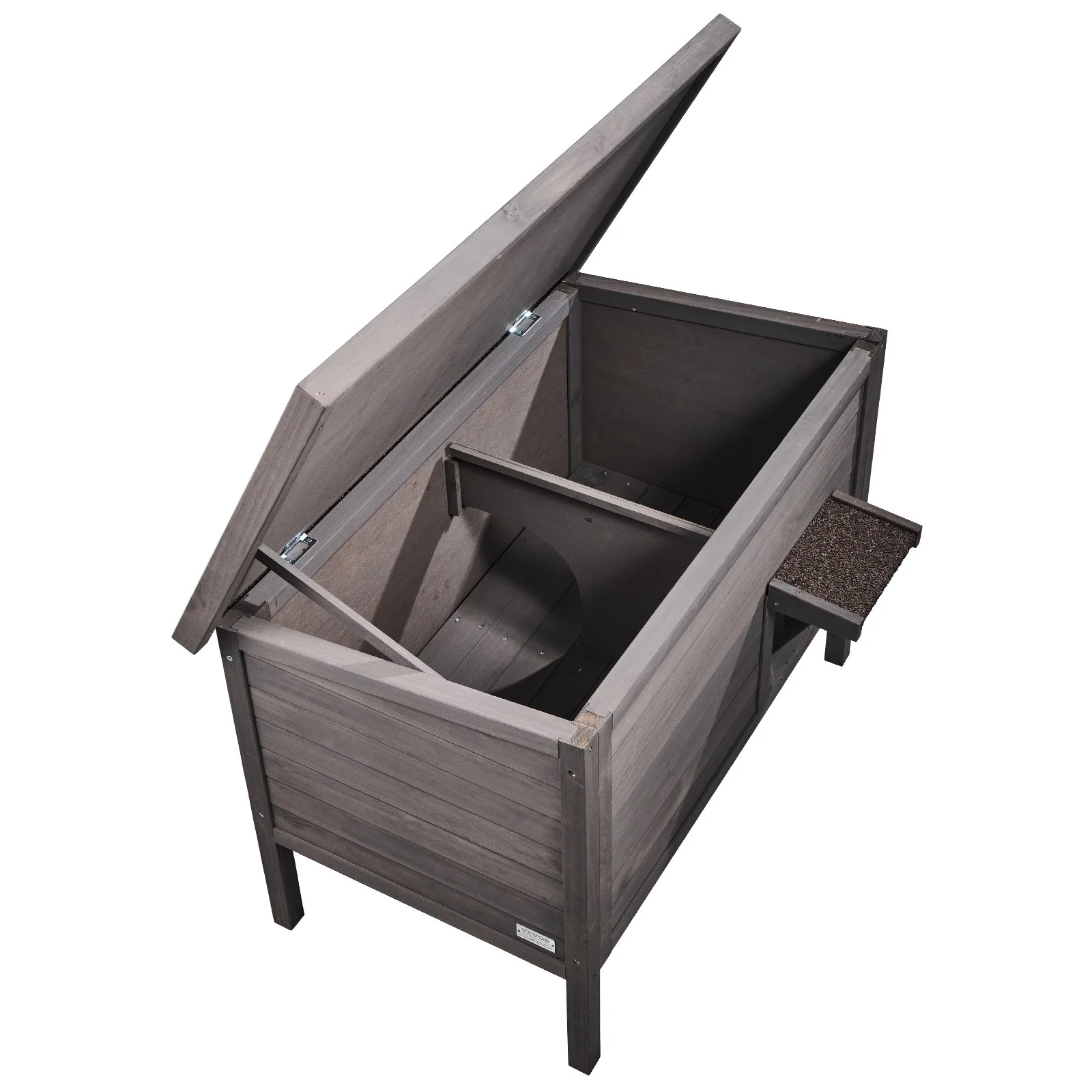 VEVOR Outdoor Cat House Wooden Feral Cat Shelter with Roof & PVC Door Flaps - Image 9