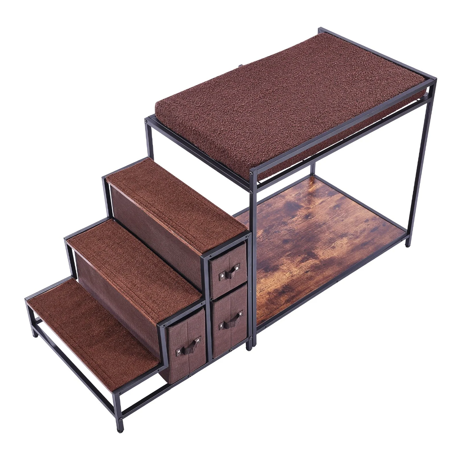 VEVOR Pet Bunk Bed Dog/Cat Window Perch with Stairs Storage Medium Size - Image 10