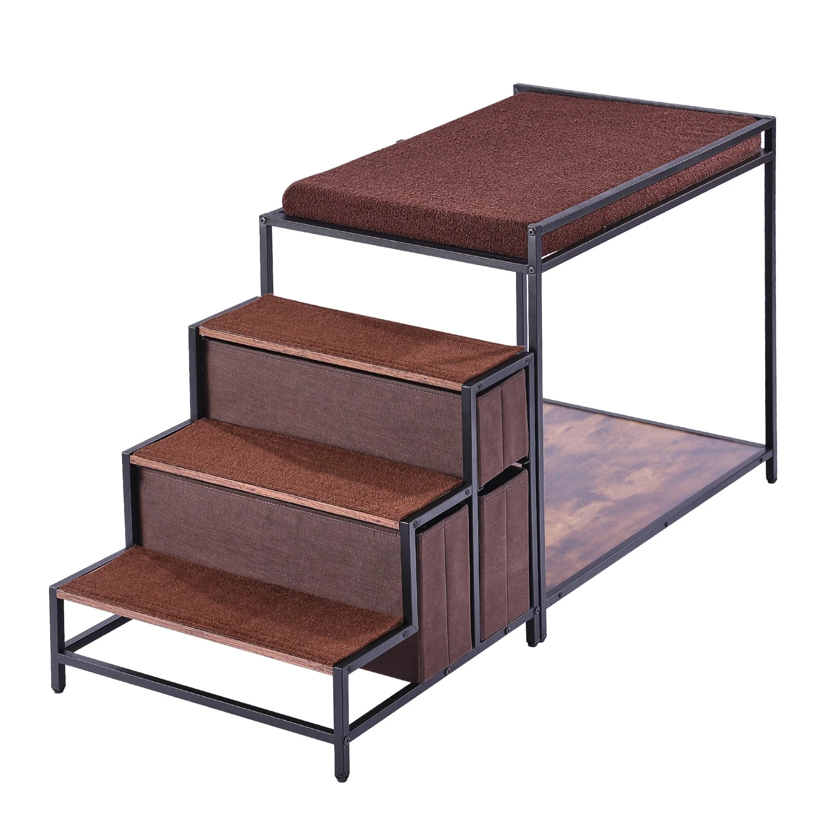 VEVOR Pet Bunk Bed Dog/Cat Window Perch with Stairs Storage Medium Size - Image 8
