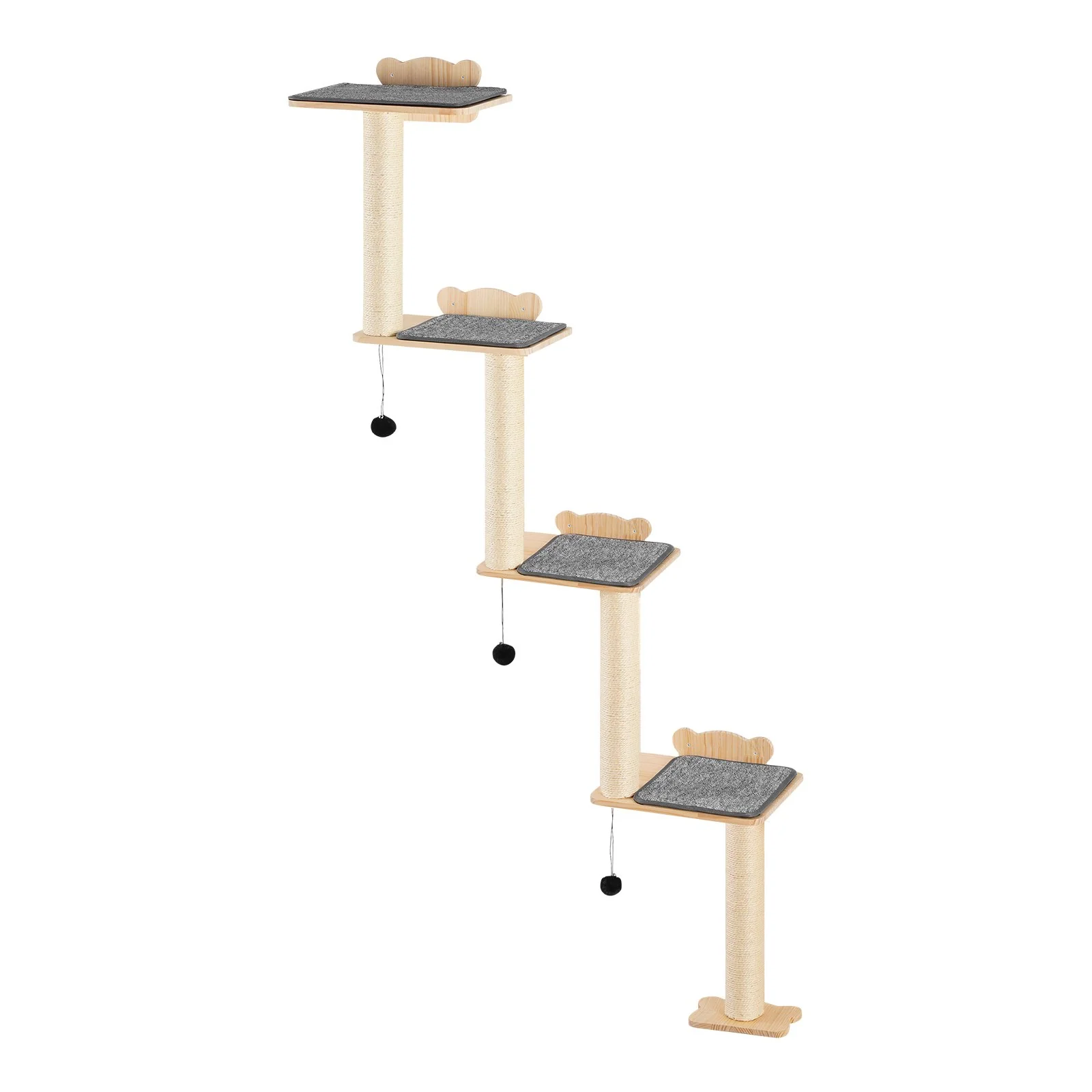 VEVOR Wall Mounted Cat Shelves Tree with Platform Tree-Shaped Cat Furniture Set - Image 9