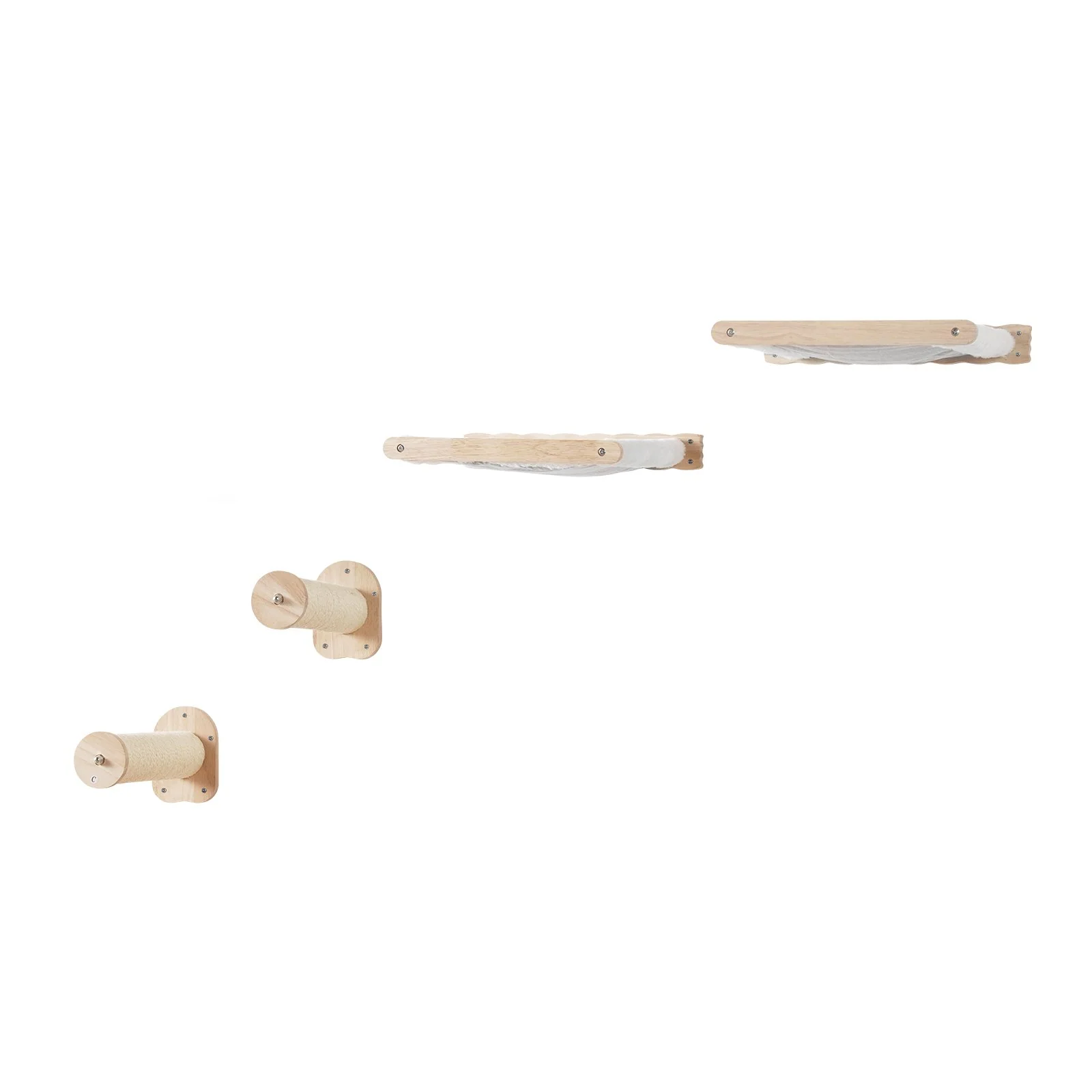 VEVOR Wall Mounted Cat Shelves with 2 Jumping Posts & 2 Hammocks up to 40 lbs - Image 9