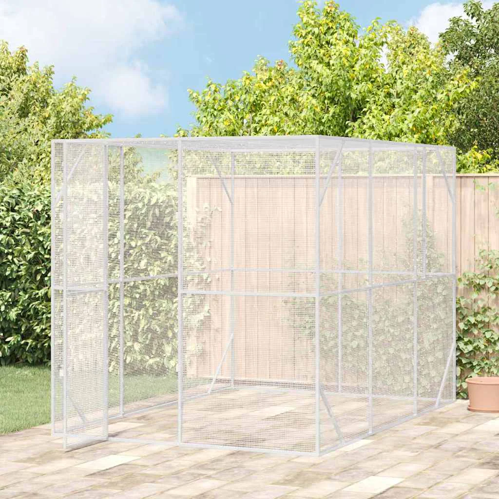 vidaXL Bird Aviary Anthracite 119.7 x 81.1 x 84.3 in Steel - Image 3