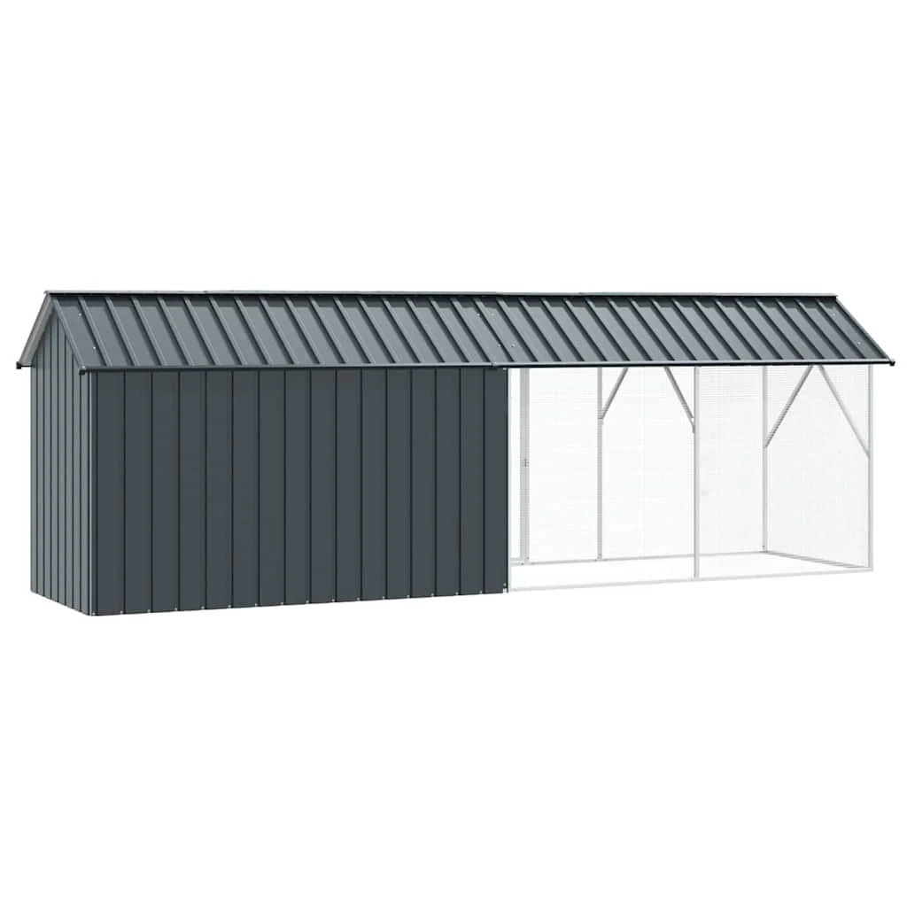 vidaXL Bird Aviary with Extension Anthracite 44.1 x 174.8 x 55.5 in Steel - Image 5