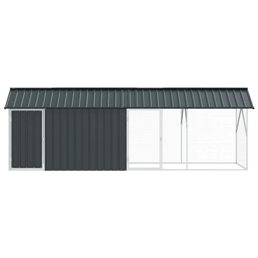 vidaXL Bird Aviary with Extension Anthracite 44.1 x 174.8 x 55.5 in Steel - Image 6