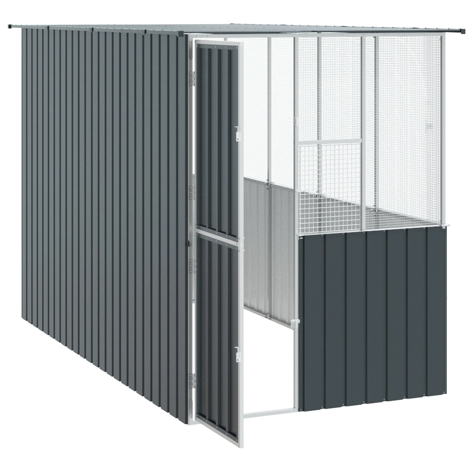 vidaXL Bird Cage Anthracite84.6 x 30.7 x 78.7 in Galvanized Steel - Image 14