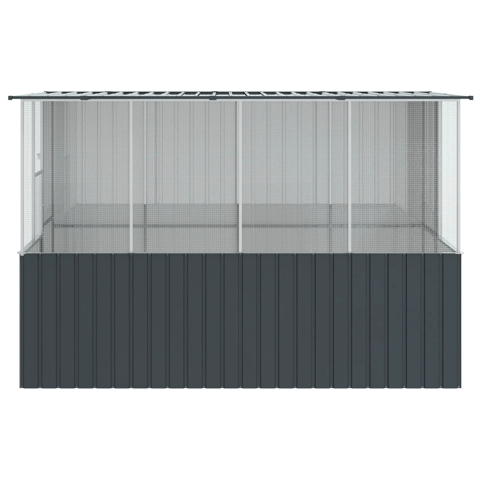 vidaXL Bird Cage Anthracite84.6 x 30.7 x 78.7 in Galvanized Steel - Image 17