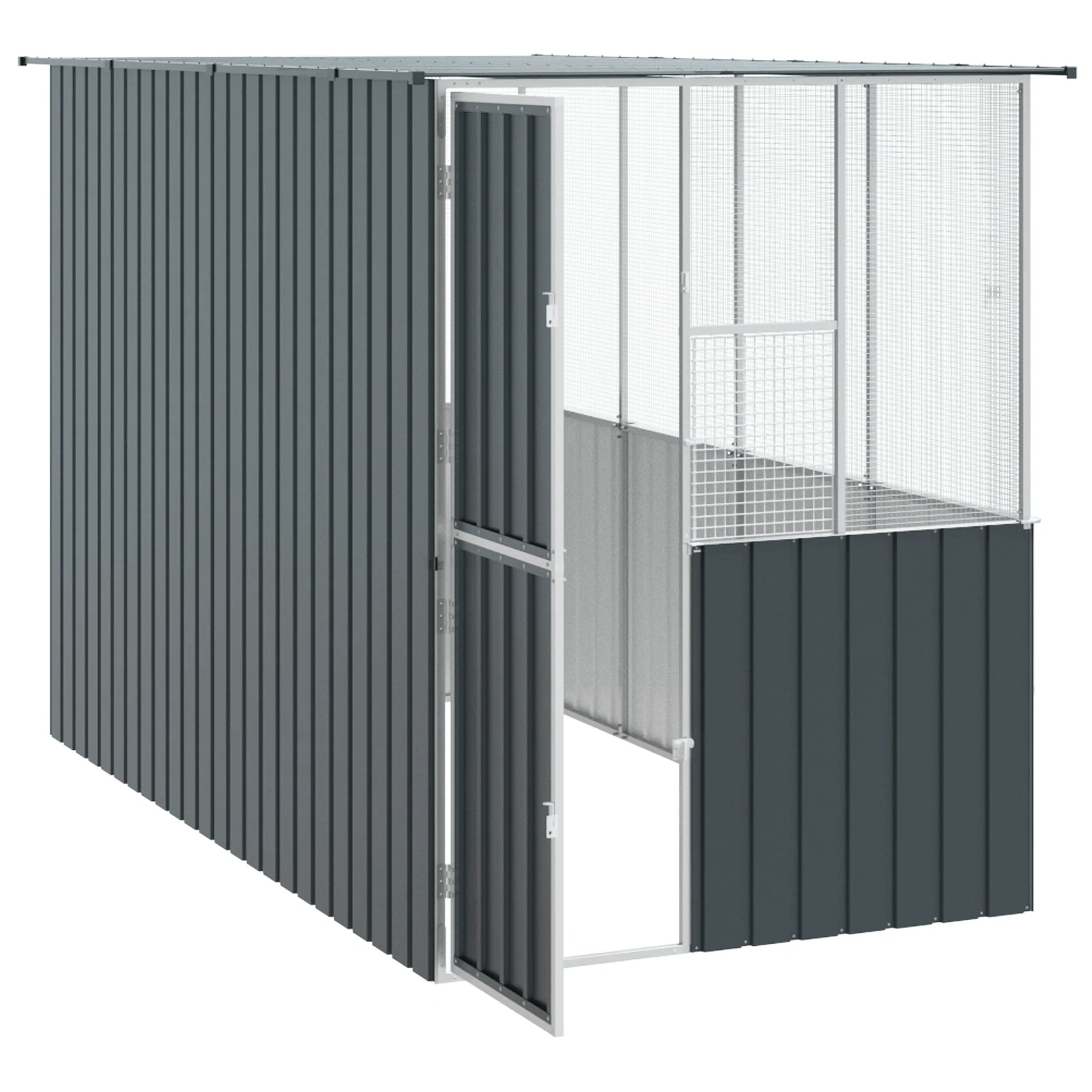 vidaXL Bird Cage Anthracite84.6 x 30.7 x 78.7 in Galvanized Steel - Image 24
