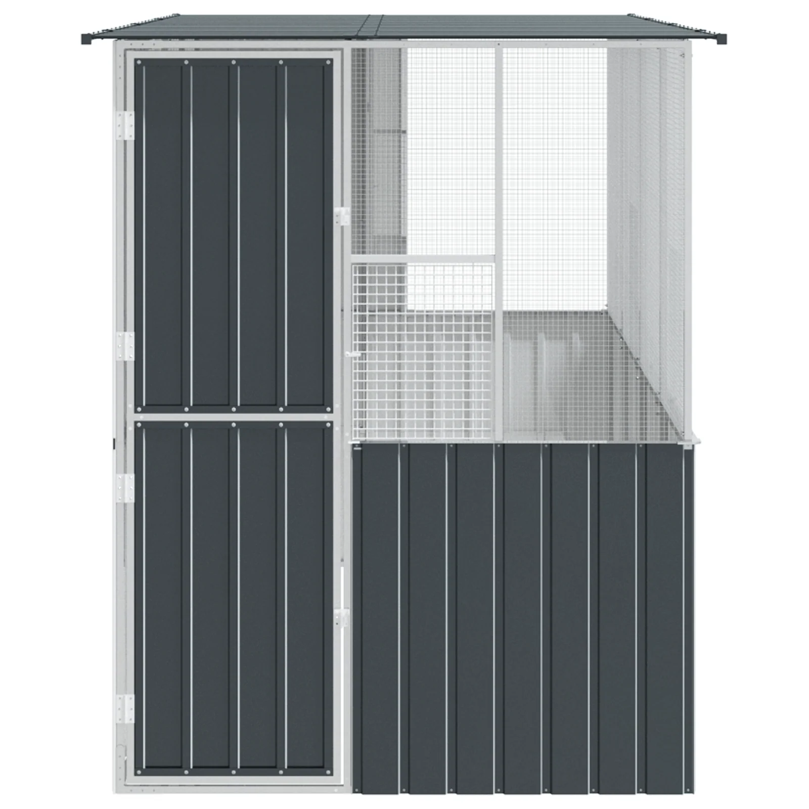 vidaXL Bird Cage Anthracite84.6 x 30.7 x 78.7 in Galvanized Steel - Image 26