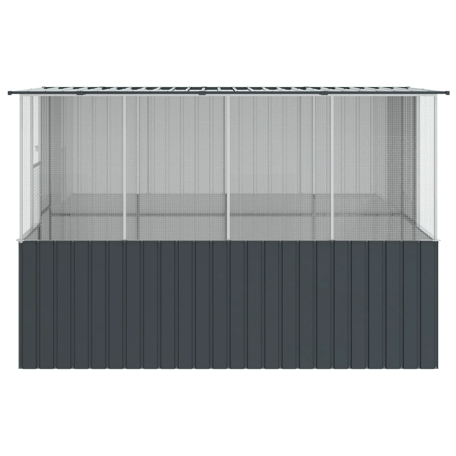 vidaXL Bird Cage Anthracite84.6 x 30.7 x 78.7 in Galvanized Steel - Image 27
