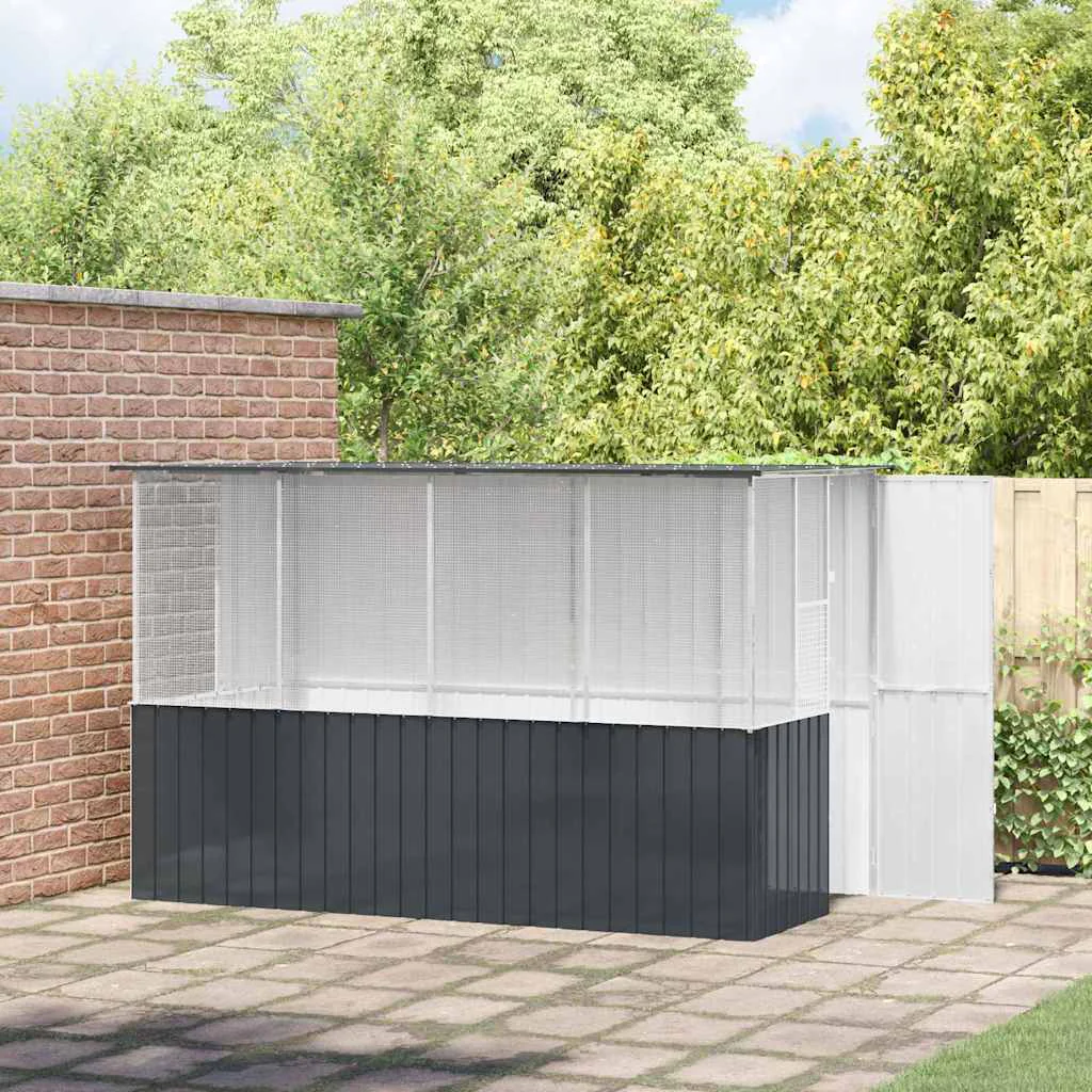 vidaXL Bird Cage Anthracite84.6 x 30.7 x 78.7 in Galvanized Steel - Image 32