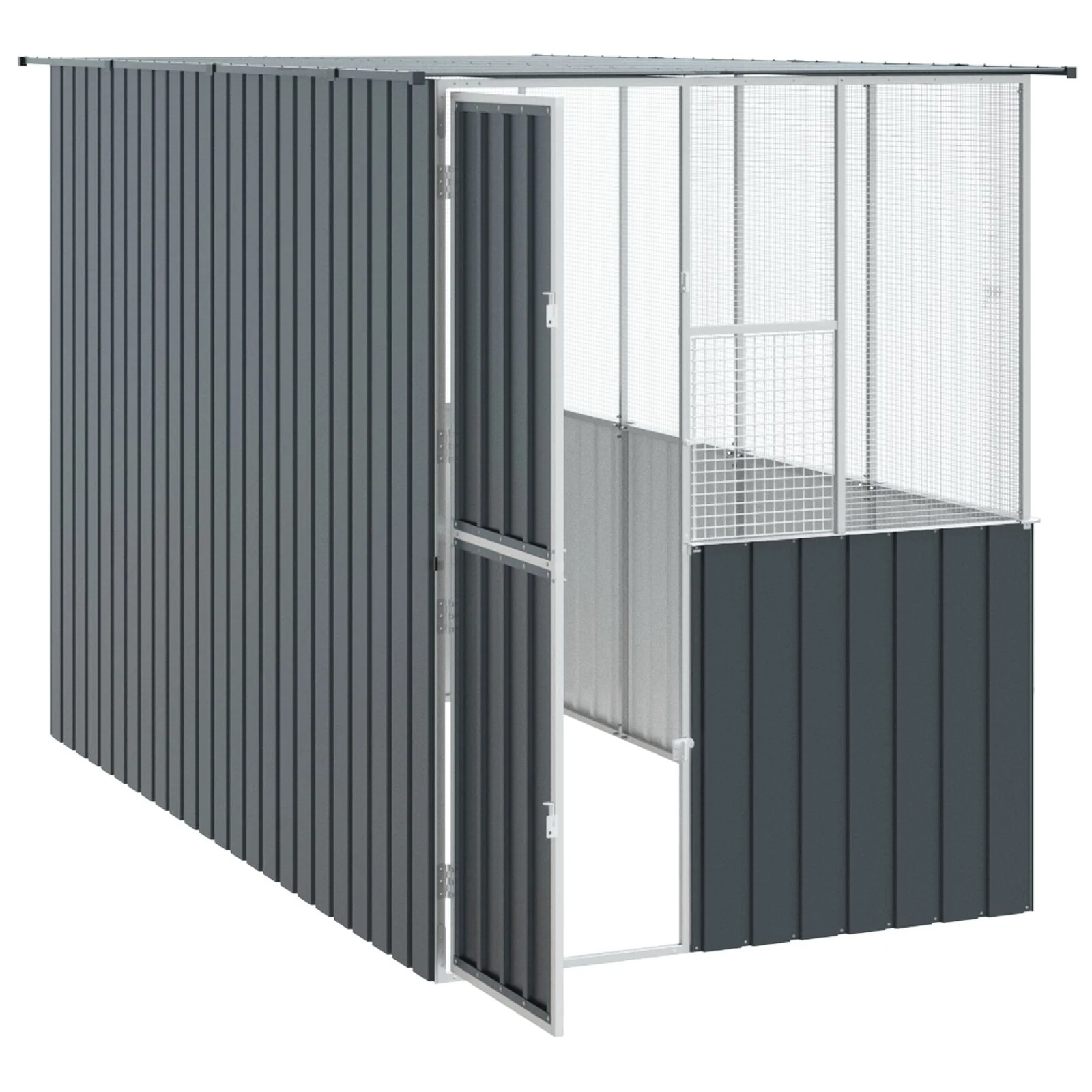 vidaXL Bird Cage Anthracite84.6 x 30.7 x 78.7 in Galvanized Steel - Image 4