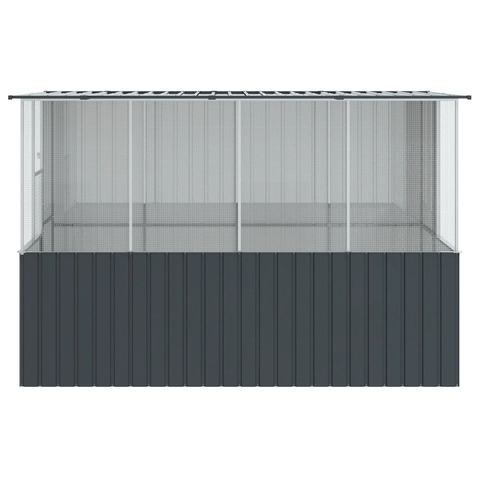 vidaXL Bird Cage Anthracite84.6 x 30.7 x 78.7 in Galvanized Steel - Image 7