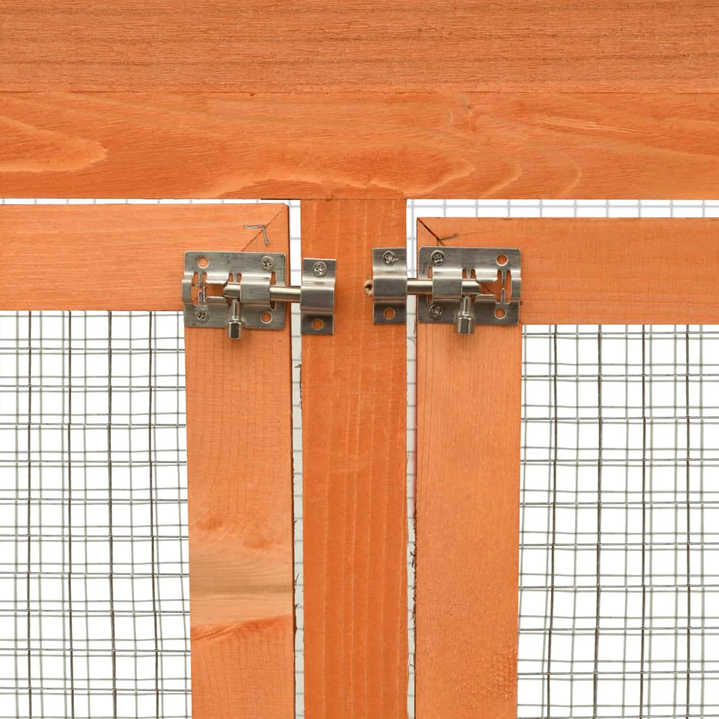 vidaXL Bird Cage Brown and Green Pinewood, Polyester Large Bird Cage - Image 6