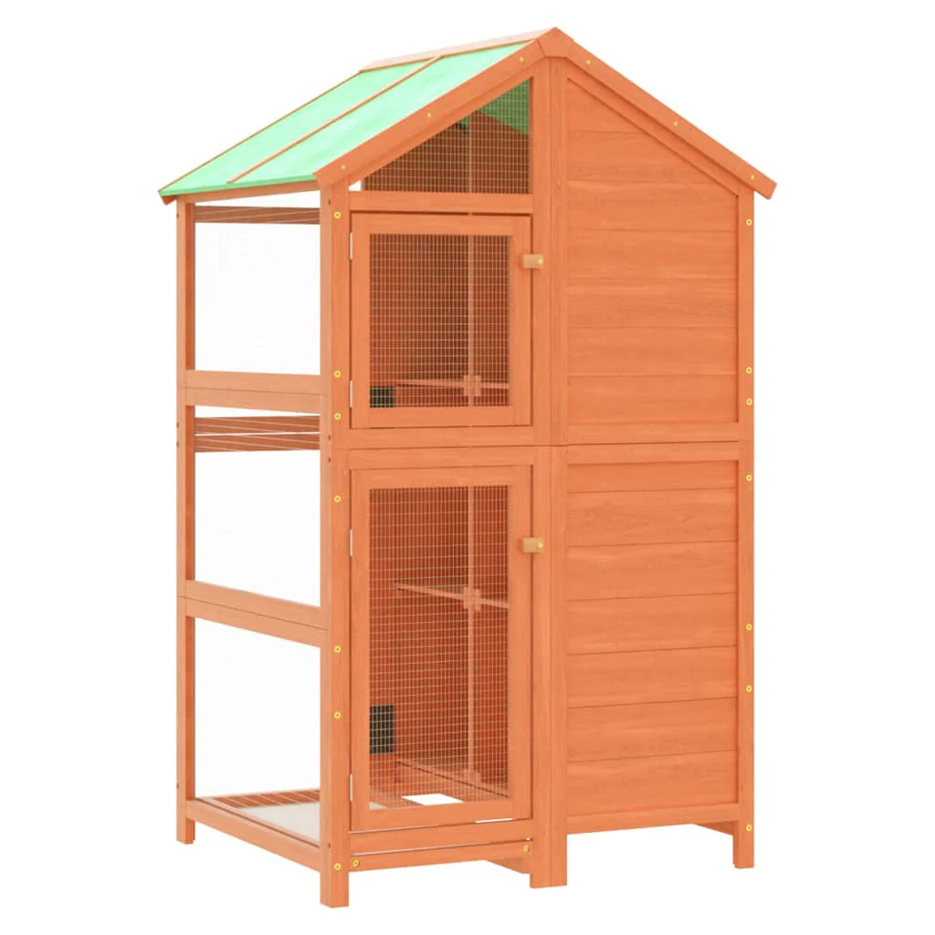 vidaXL Bird House Brown Solid pine wood Large Durable Bird House - Image 2
