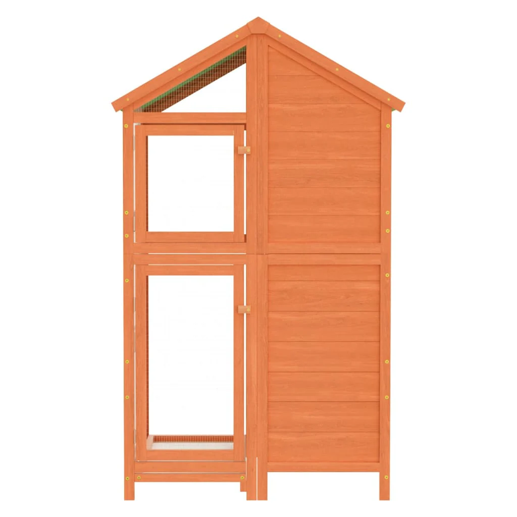 vidaXL Bird House Brown Solid pine wood Large Durable Bird House - Image 3