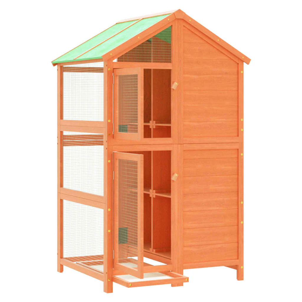 vidaXL Bird House Brown Solid pine wood Large Durable Bird House - Image 4