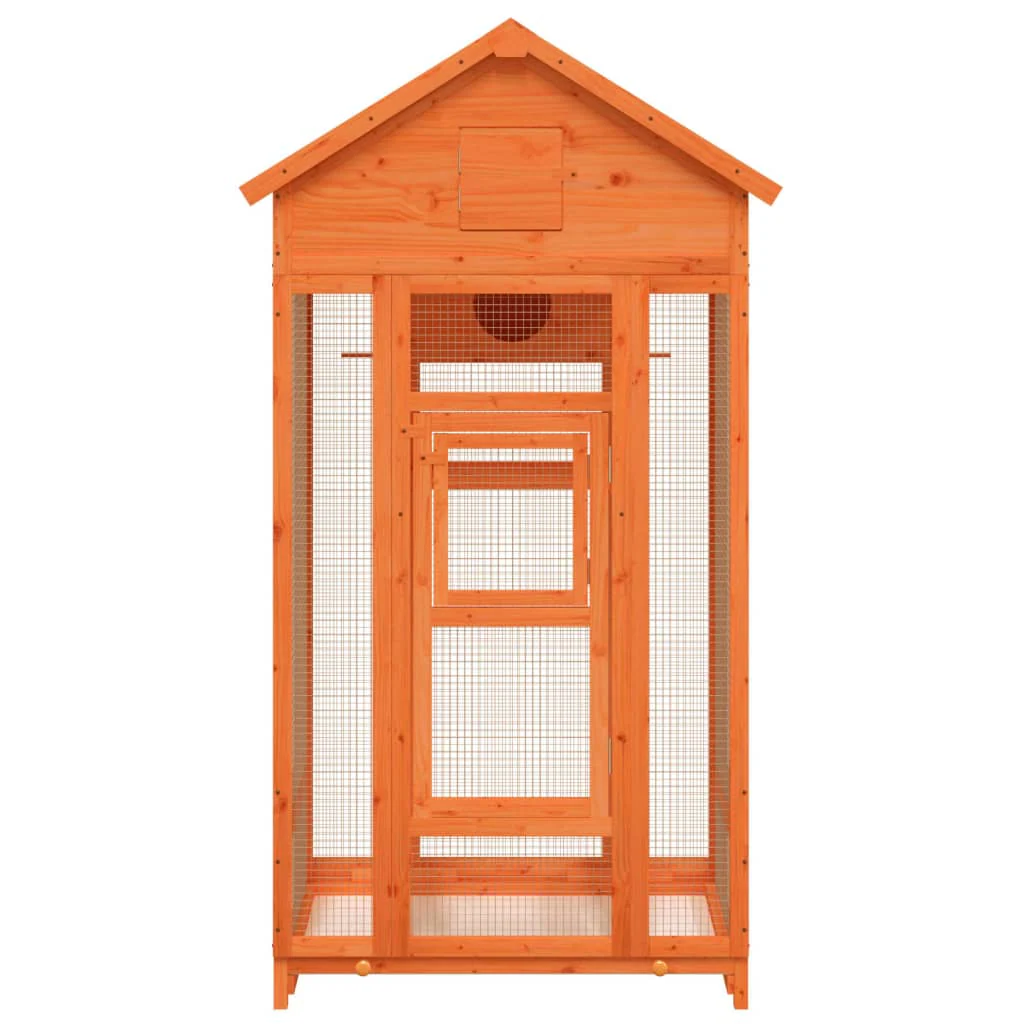 vidaXL Bird House Brown Solid pine wood, plywood Large Bird House - Image 3