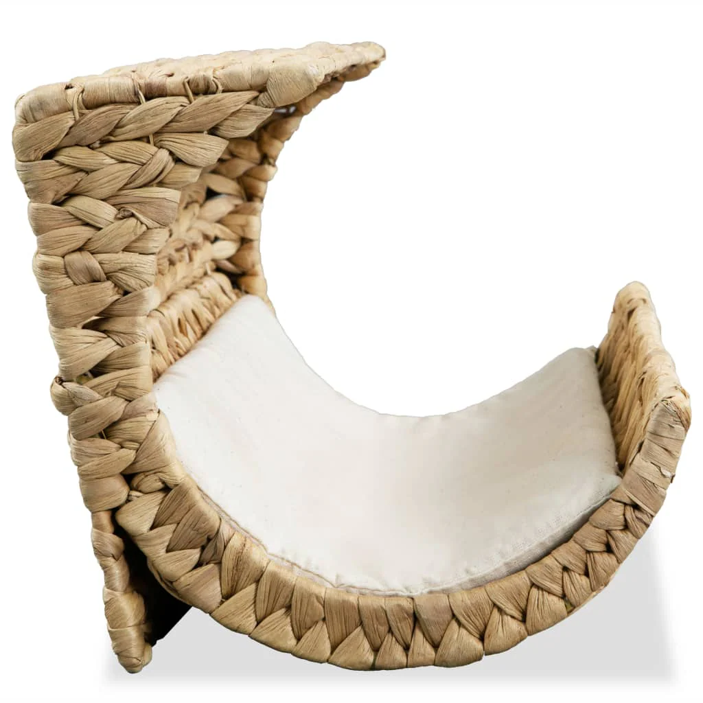 vidaXL Cat Bed Brown Water hyacinth, Metal, Polyester 14.6 x 7.9 x 7.9 in - Image 4