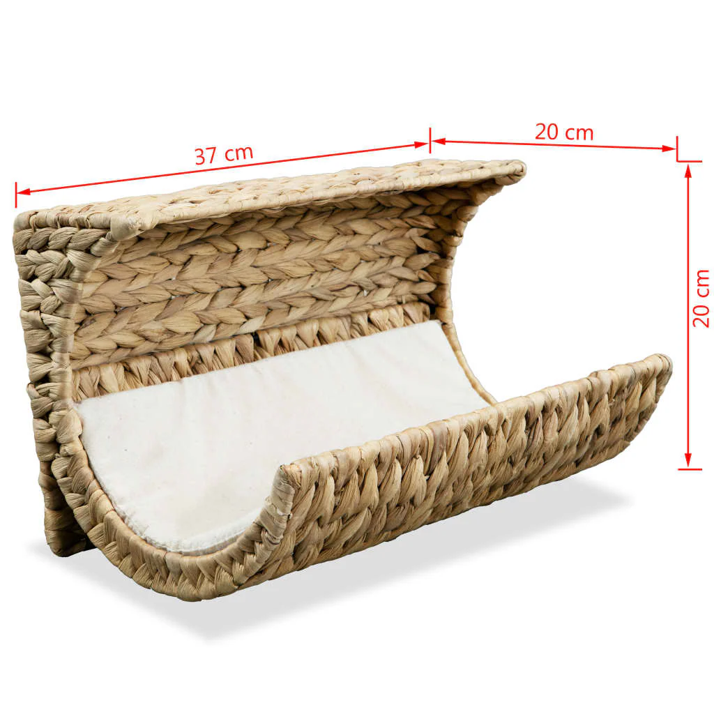 vidaXL Cat Bed Brown Water hyacinth, Metal, Polyester 14.6 x 7.9 x 7.9 in - Image 6