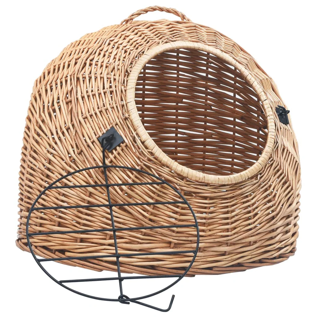 vidaXL Cat Carrier Natural Willow One Size Portable Cat Carrier - Image 2