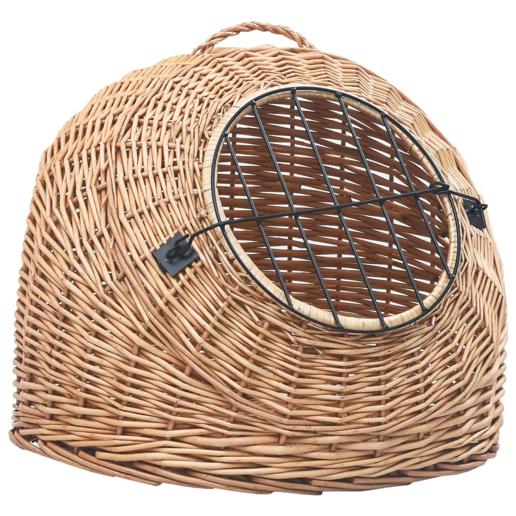 vidaXL Cat Carrier Natural Willow One Size Portable Cat Carrier - Image 3